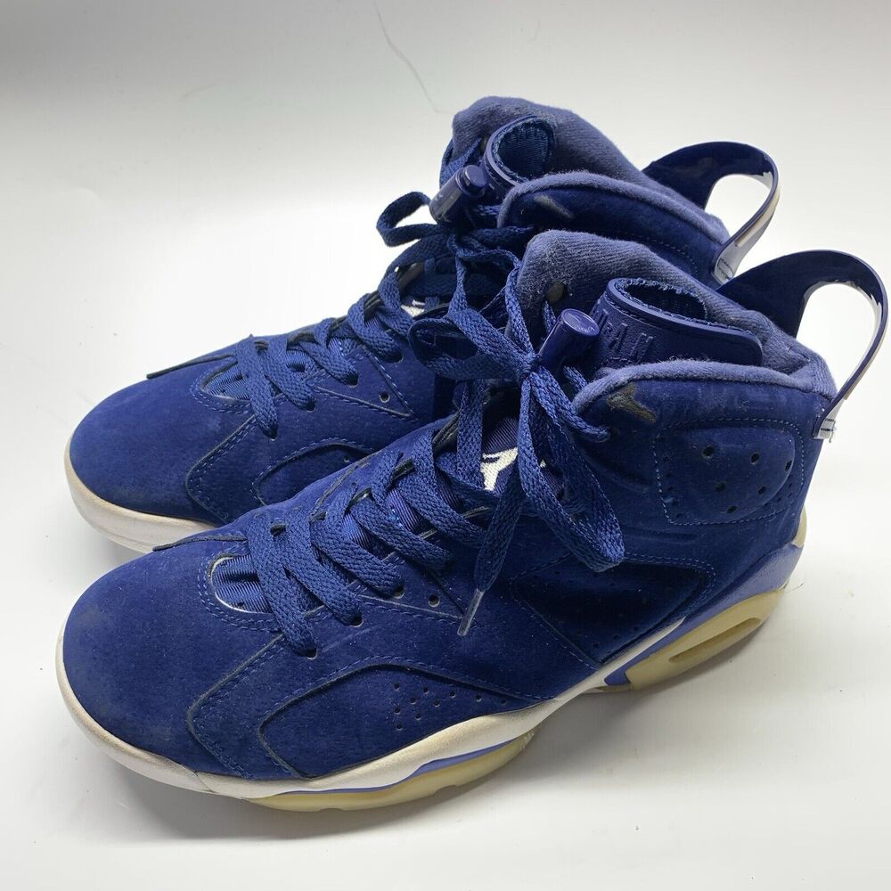 Air Jordan Retro Shoes Mens 8.5 Royal Blue Suede High Top Basketball 384664